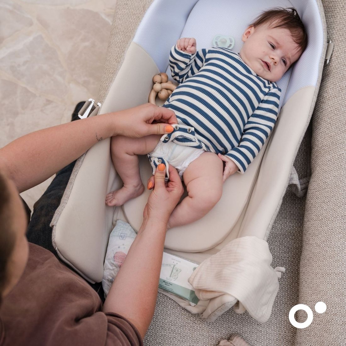 Couffin bébé Nest & Go Sand - Reconditionné (Doomoo) - Couverture
