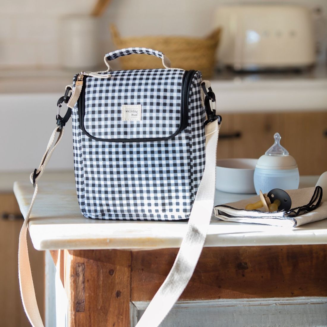 Sac isotherme Biberons I Love Vichy Noir (Walking Mum) - Couverture
