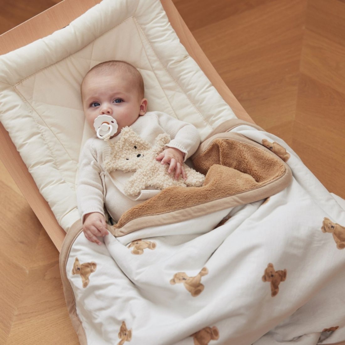 Couverture en coton bio ours Teddy Bear (75 x 100 cm) (Jollein) - Couverture