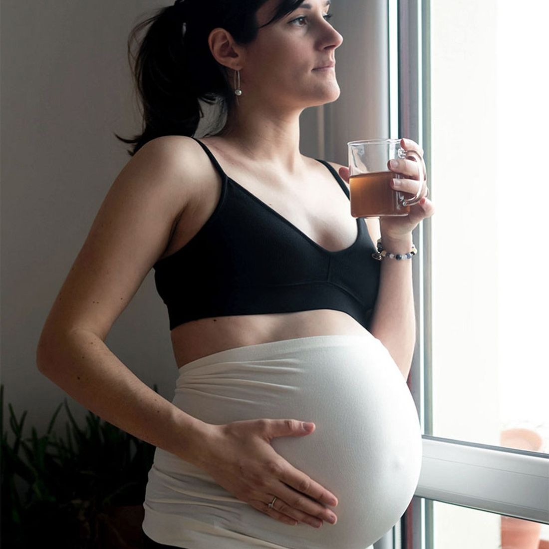 MAMA HANGS - Bandeau 2-en-1 Grossesse et Peau-à-peau From Bump to Baby Ecru - L/XL