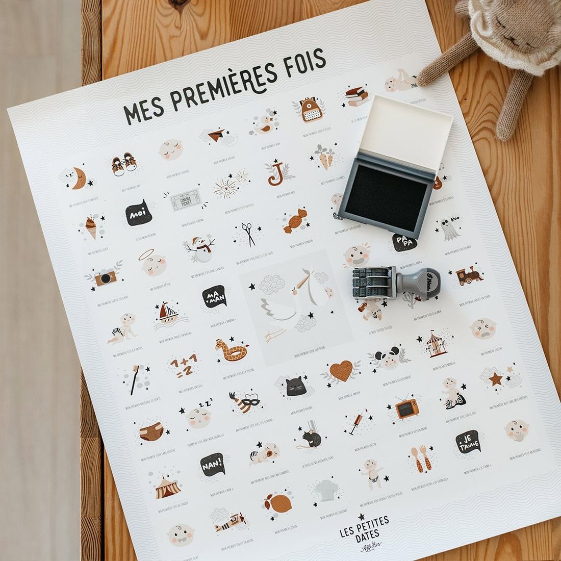 Affiche Mes Premières Fois à tamponner - Idée liste et cadeau de naissance - Les Petites Dates (Les Petites Dates) - Couverture