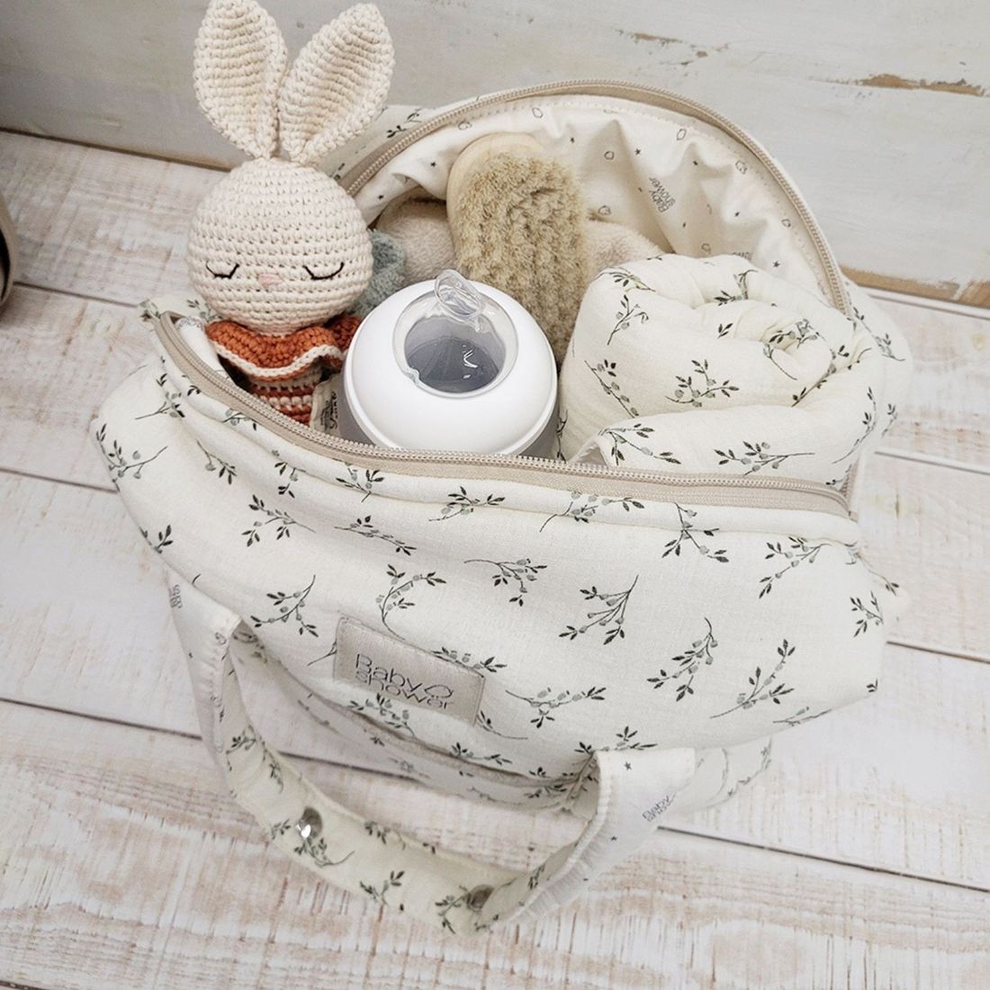 Sac à poussette Camila Olive Bloom (Babyshower) - Couverture
