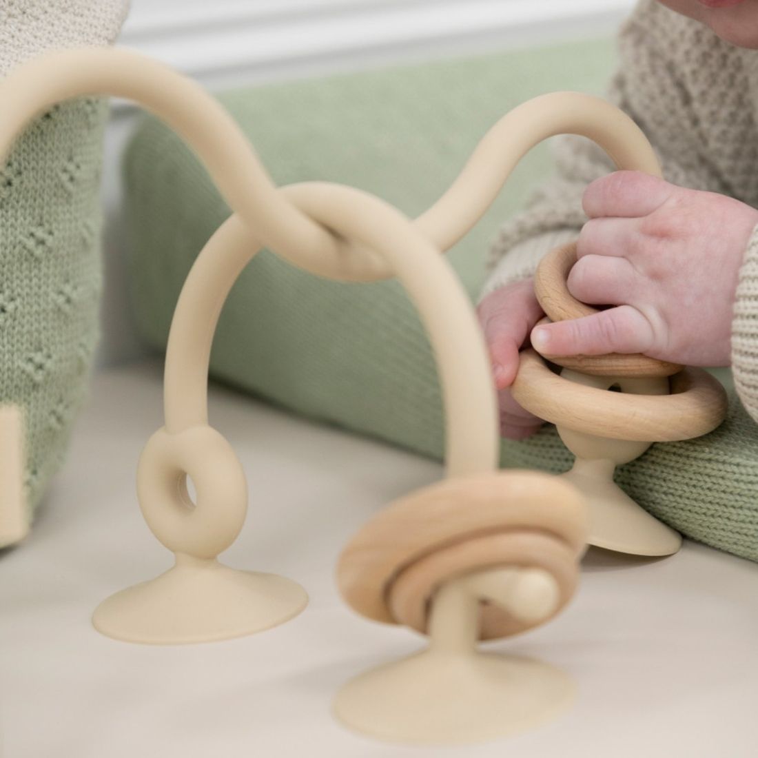 Baby's Only - Labyrinthe à perles en silicone Warm linen