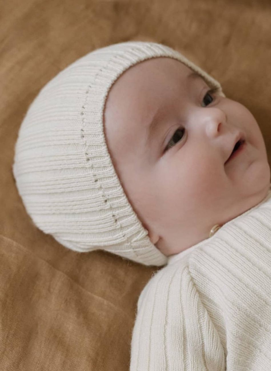 Bonnet En Laine Bébé Écru (La Manufacture De La Layette) - Couverture