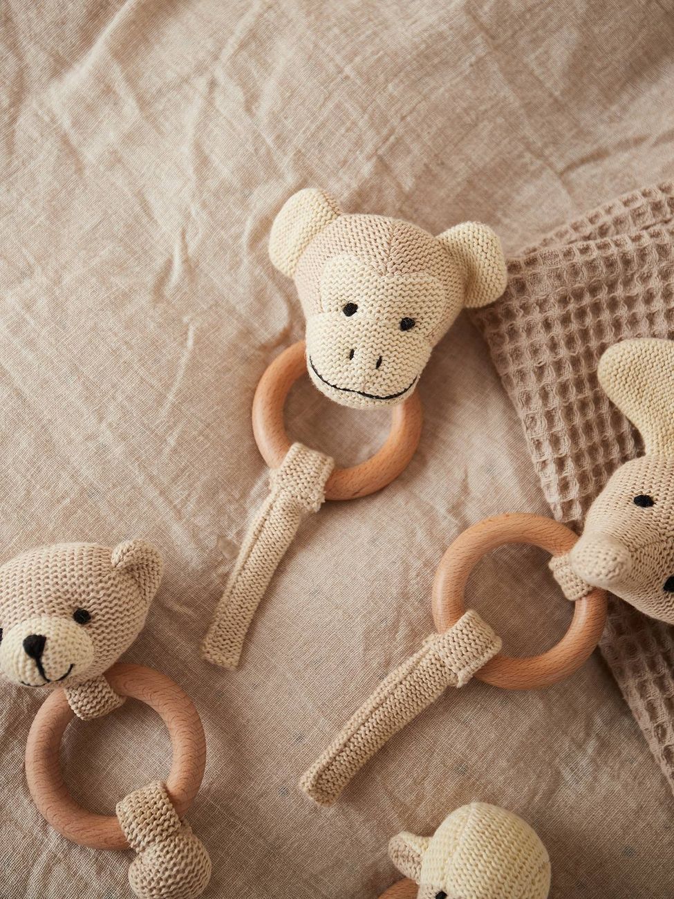 Hochet Peluche Faon Ella, Anneau Dentition Bois Singe (Bieco) - Couverture