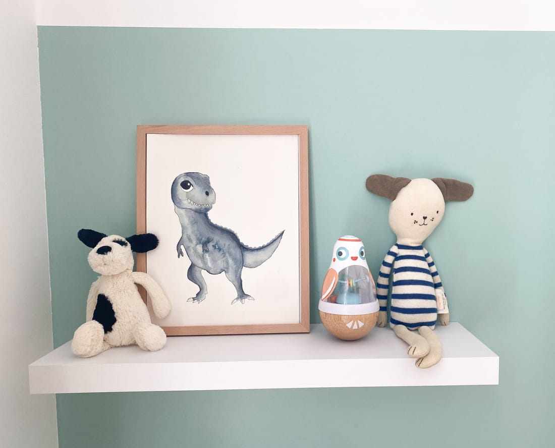 Affiche T-Rex aquarelle pour chambre bébé Rex– décoration dinosaure enfant (Les Aquarelles de Marlène) - Couverture