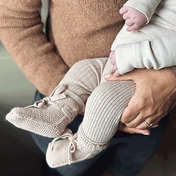 Chaussons en Laine Mérinos Noisette - 0/3 Mois (Bonjour Little) - Couverture