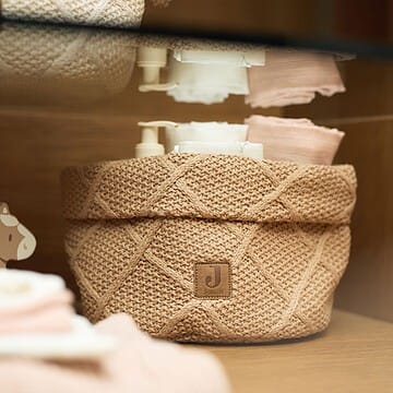 Panier de rangement Check Knit Biscuit (14 x 18 cm) (Jollein) - Couverture
