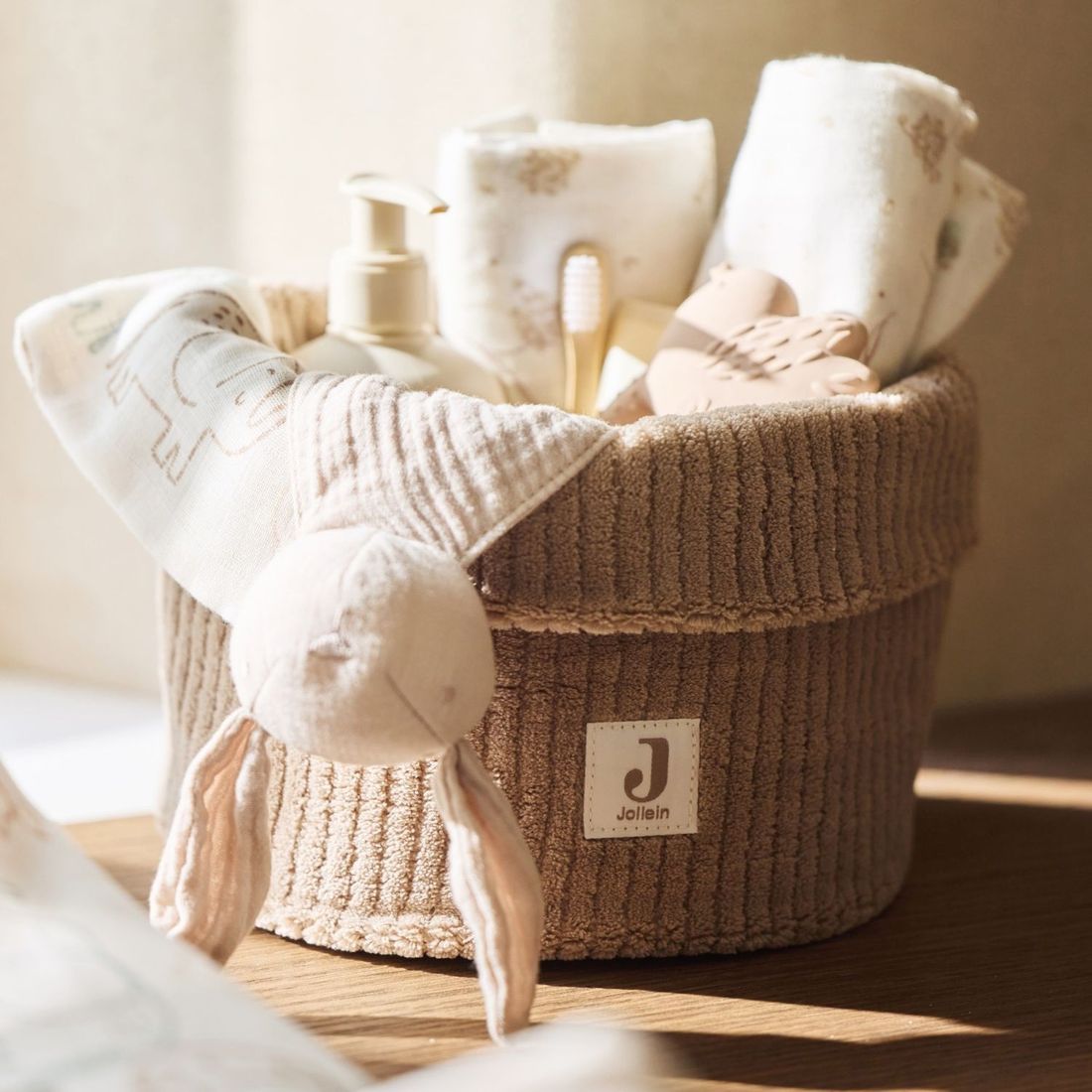 Panier de rangement Cloudy Rib Milky Coffee (14 x 18 cm) (Jollein) - Couverture