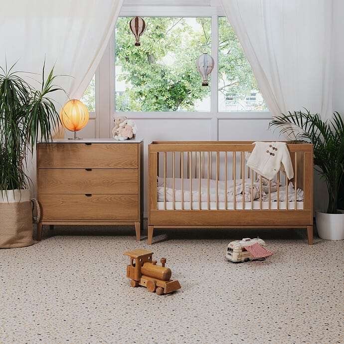 Lit Bébé Evolutif Milan Chêne Caramel - 140 x 70 cm (Nina Bien) - Couverture