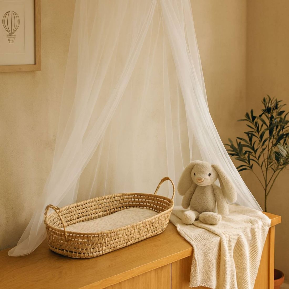 Panier À Langer Osier Ovale Naturel (Home Maison) - Couverture