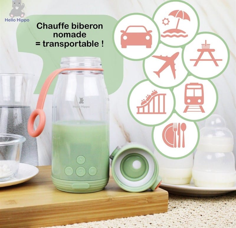Chauffe biberon nomade portable 300 ml (Hello Hippo) - Couverture