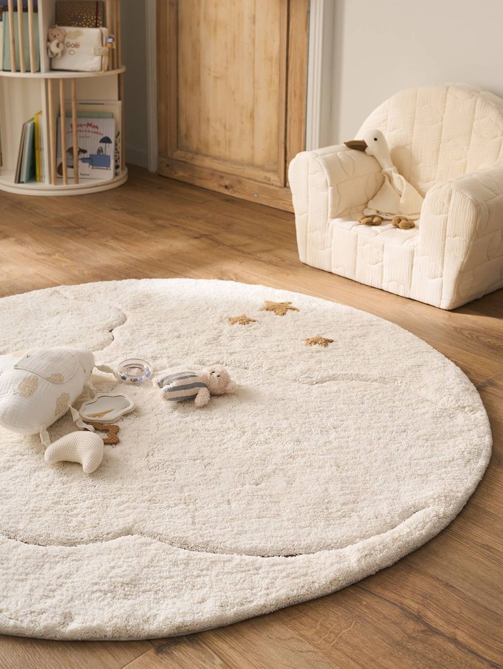 Tapis rond Nuage beige (Vertbaudet) - Couverture