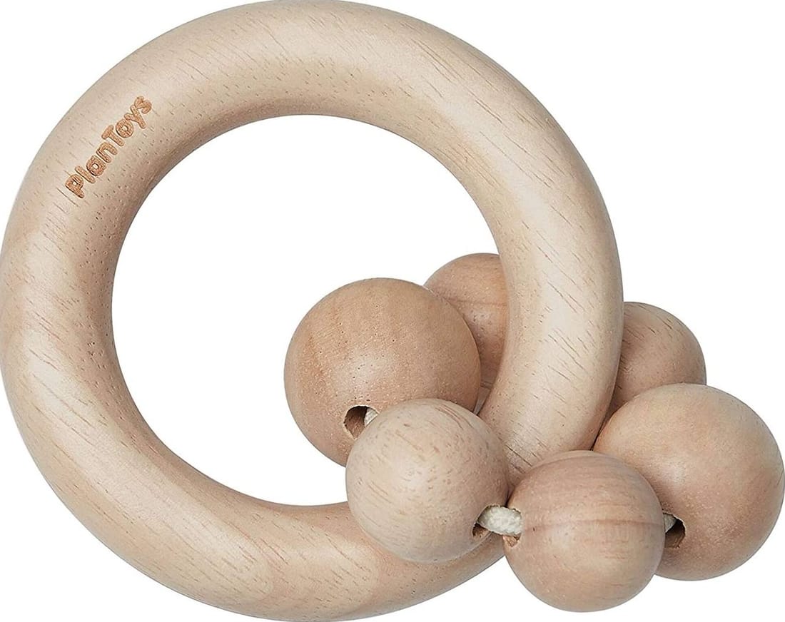 Hochet Perles Naturel Beige (Plan Toys) - Couverture