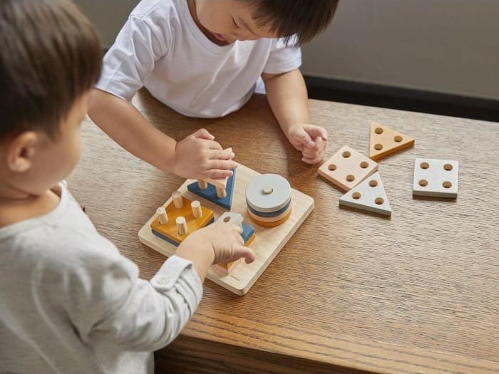 Empilages géométriques tendresse (Plan Toys) - Couverture