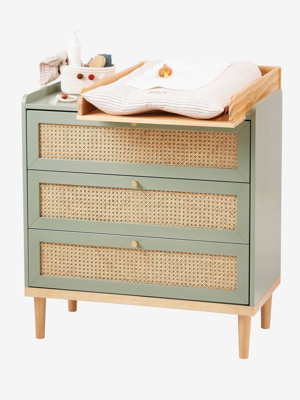 Commode en cannage POÉSIE vert (Vertbaudet) - Couverture