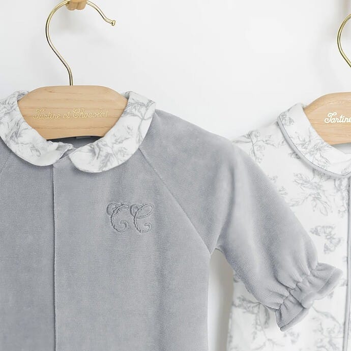 Pyjama Toile de Jouy Gris - 1 Mois (Tartine et Chocolat) - Couverture