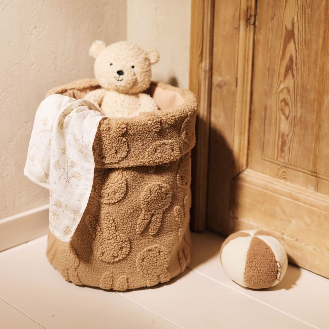 Panier de rangement Miffy Jacquard Teddy Biscuit (35 x 30 cm) (Jollein) - Couverture