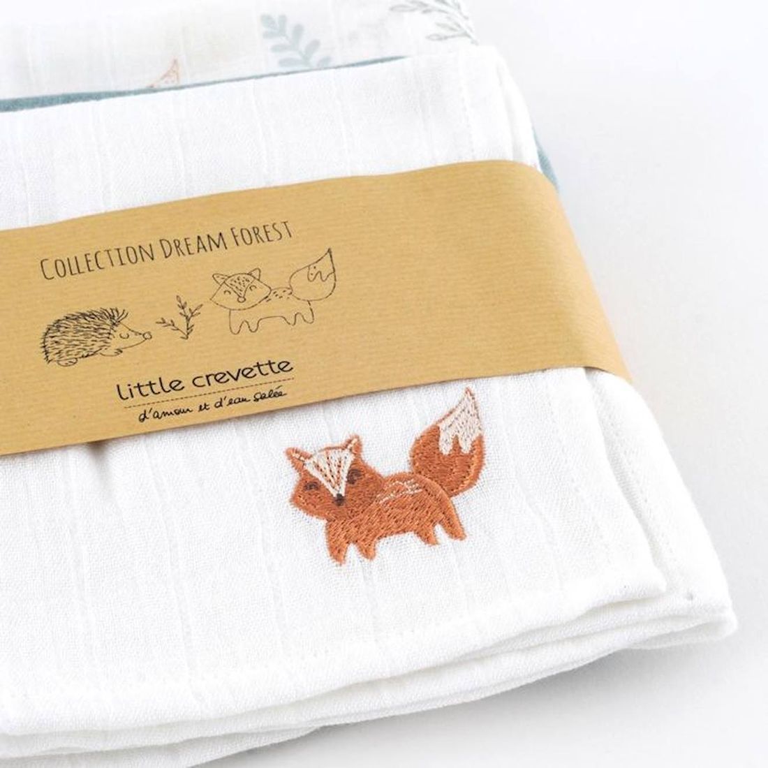 Lot De 3 Langes Gaze De Coton Bio Forêt (Little Crevette) - Couverture