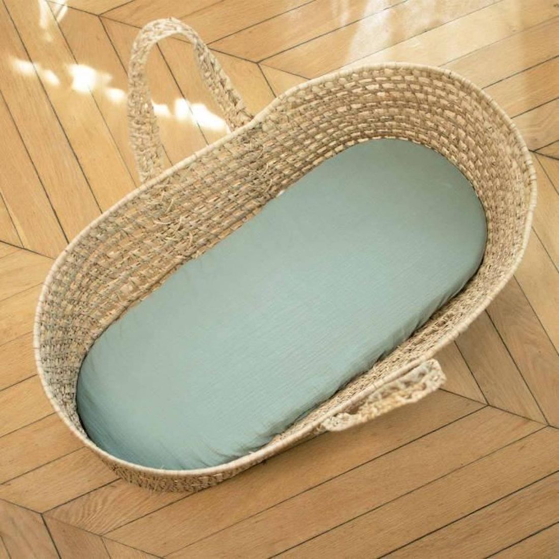 Housse couffin ovale gaze coton jeanne (Sevira Kids) - Couverture