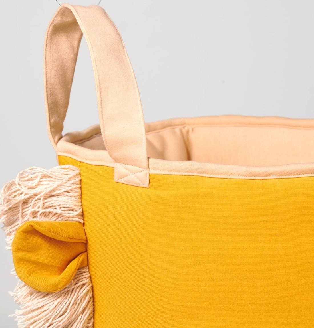 Sac de rangement lion coton moutarde – jouets & linge 45 cm (Nordic Coast) - Couverture