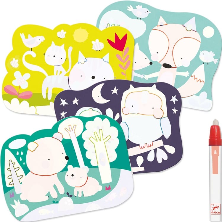 Coffret créatif Coloriages magiques Caché dans les bois (Djeco) - Couverture