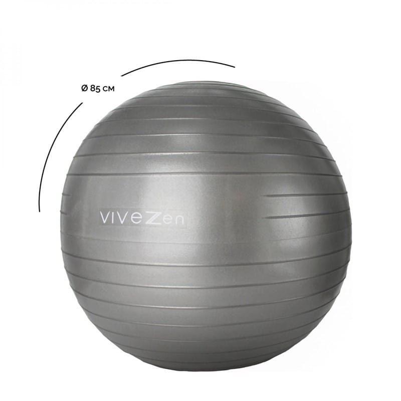 Vivezen - Ballon de yoga - 85 cm - gris