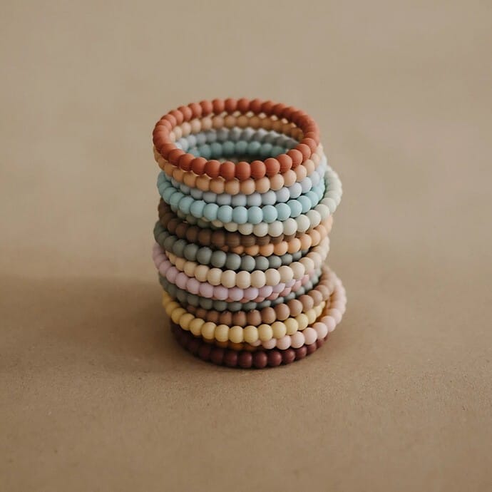 Lot de 3 Bracelets de Dentition - Berry Marigold & Khaki (Mushie) - Couverture