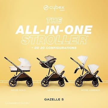 Poussette Evolutive Gazelle S Châssis Taupe - Seashell Beige (Cybex) - Couverture