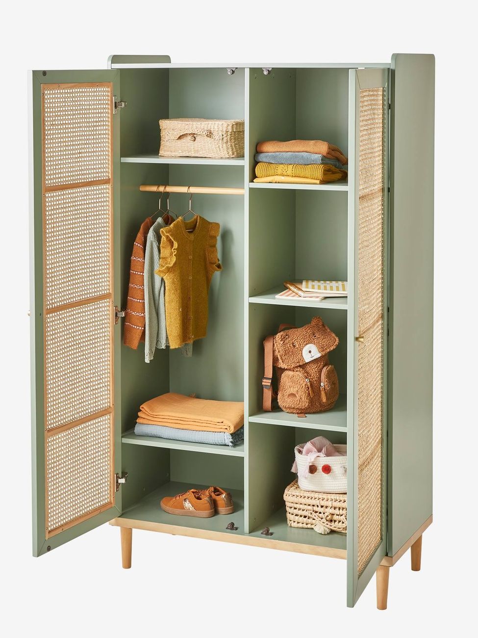 Armoire cannage POÉSIE vert (Vertbaudet) - Couverture