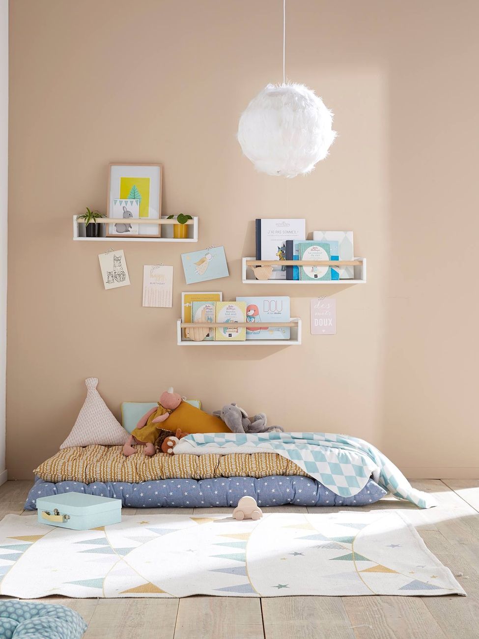 Lot de 2 étagères livres blanc/bois (Vertbaudet) - Couverture