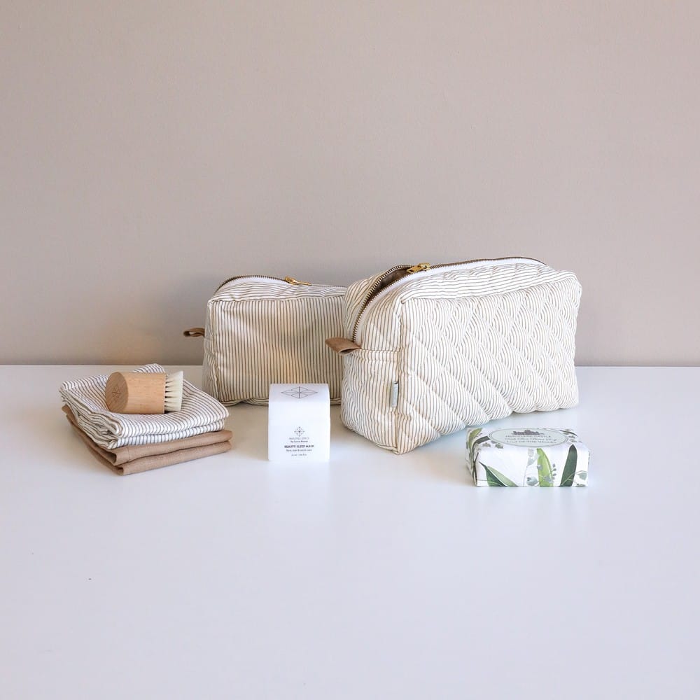 Trousse de toilette Classic Stripes Camel (Cam Cam Copenhagen) - Couverture