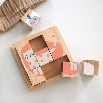 Cube puzzle en bois little mateys (Lassig) - Couverture