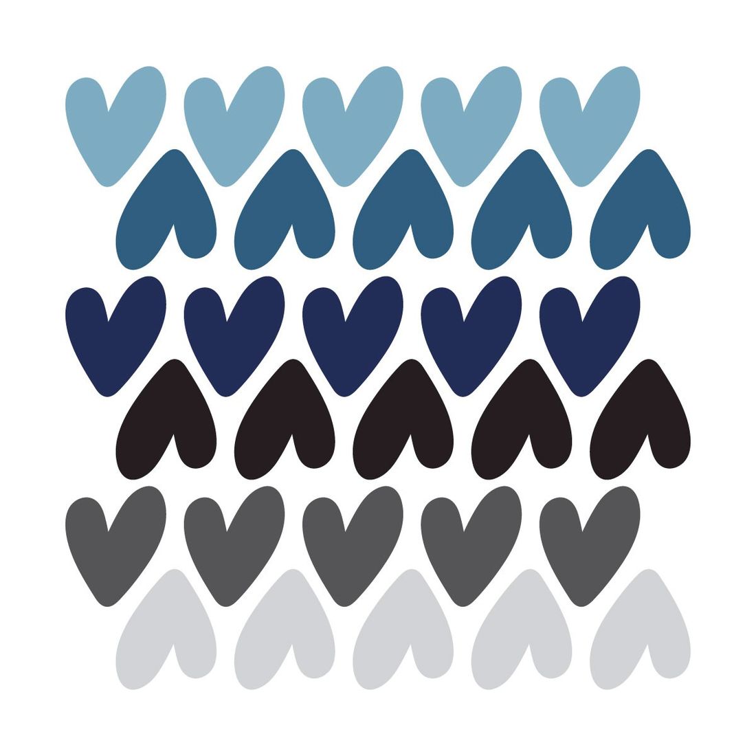 Stickers muraux en vinyle petits coeurs bleu et gris (Decochic) - Couverture