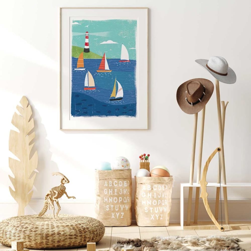 Affiche enfant baie en bretagne  avec cadre bois 40x60 cm (Hexoa) - Couverture