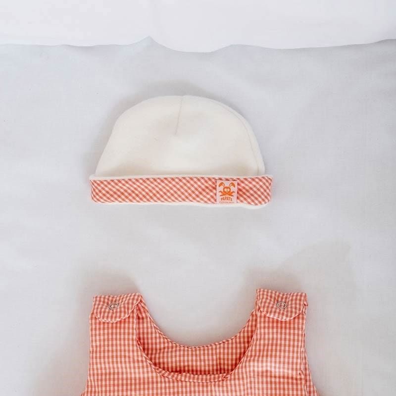 Bonnet de naissance en coton bio vichy (Papate) - Couverture