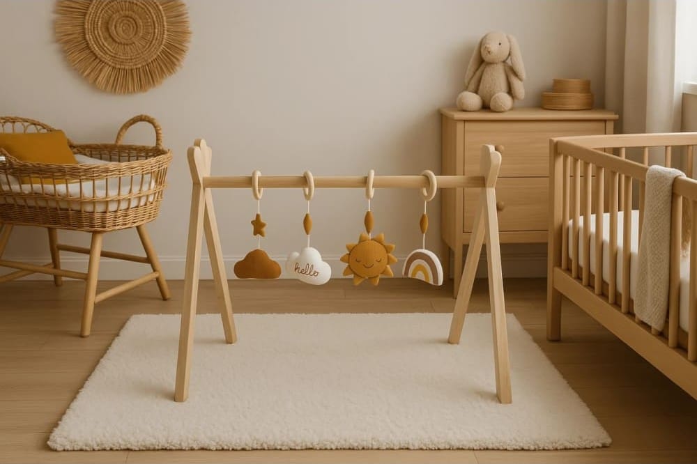 Arche d'éveil bois avec 4 jouets (Sauthon) - Couverture