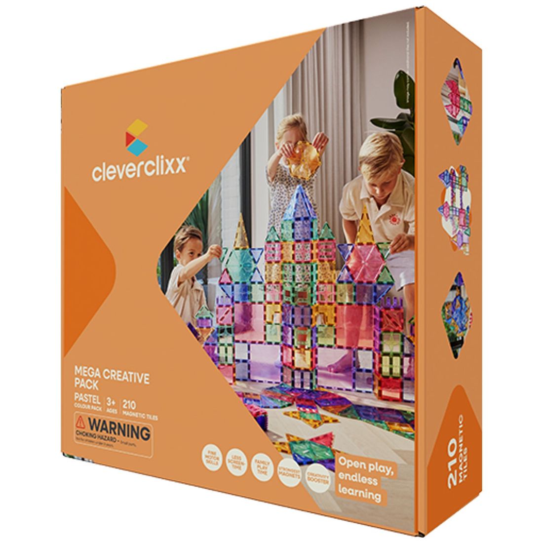 Mega kit de construction magnétique Creative Pastel (210 pièces) (Cleverclixx) - Couverture