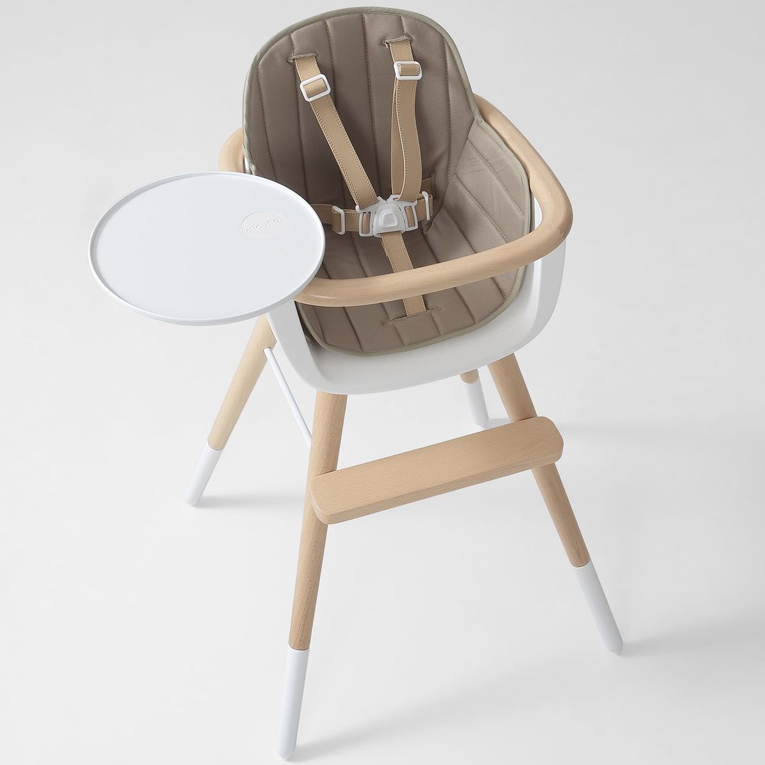 Chaise haute évolutive Ovo Luxe one avec harnais beige (Micuna) - Couverture