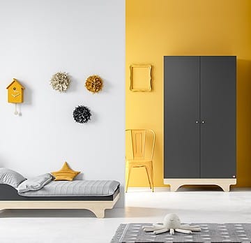Armoire 2 Portes Playwood - Graphite et Bois (Vox Meubles) - Couverture
