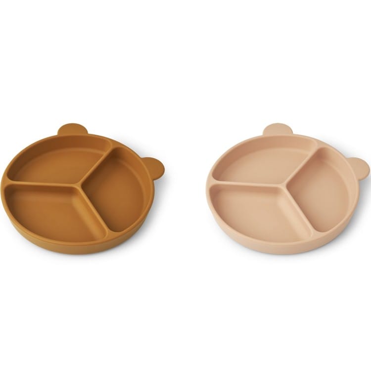 Lot de 2 assiettes à compartiments ventouse Stacy Mustard tuscany rose mix (Liewood) - Couverture