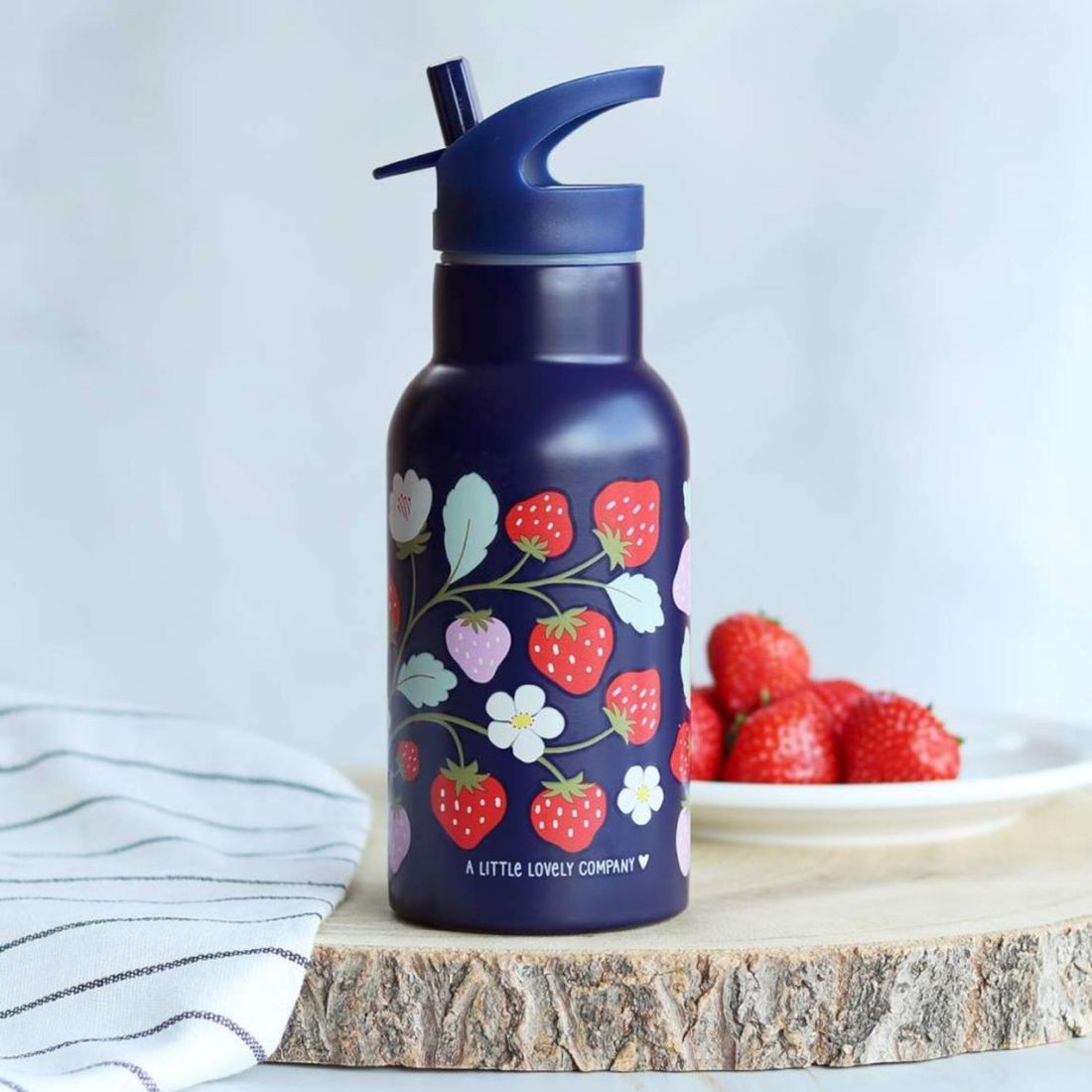 A Little Lovely Company - Gourde isotherme Fraises (350 ml)